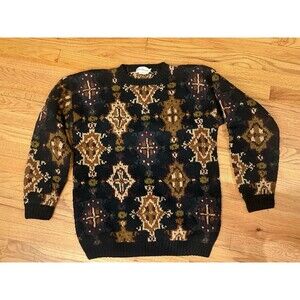 Barry Bricken Large Merino Wool Crew Neck Sweater Pullover